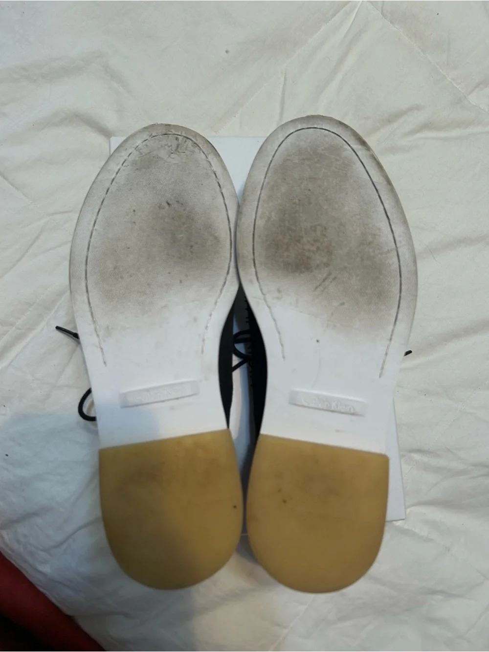 Calvin Klein Black Canvas Derby with Contrast Welt Size 9M